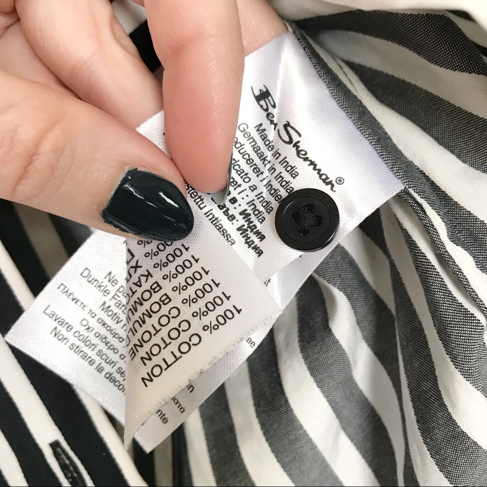 Ben Sherman black and white stripe button down - Picture 4 of 7